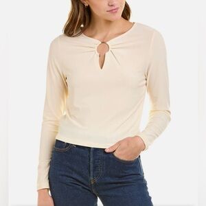 NWT BCBGeneration Keyhole Top Size Medium in Ivory Pearl